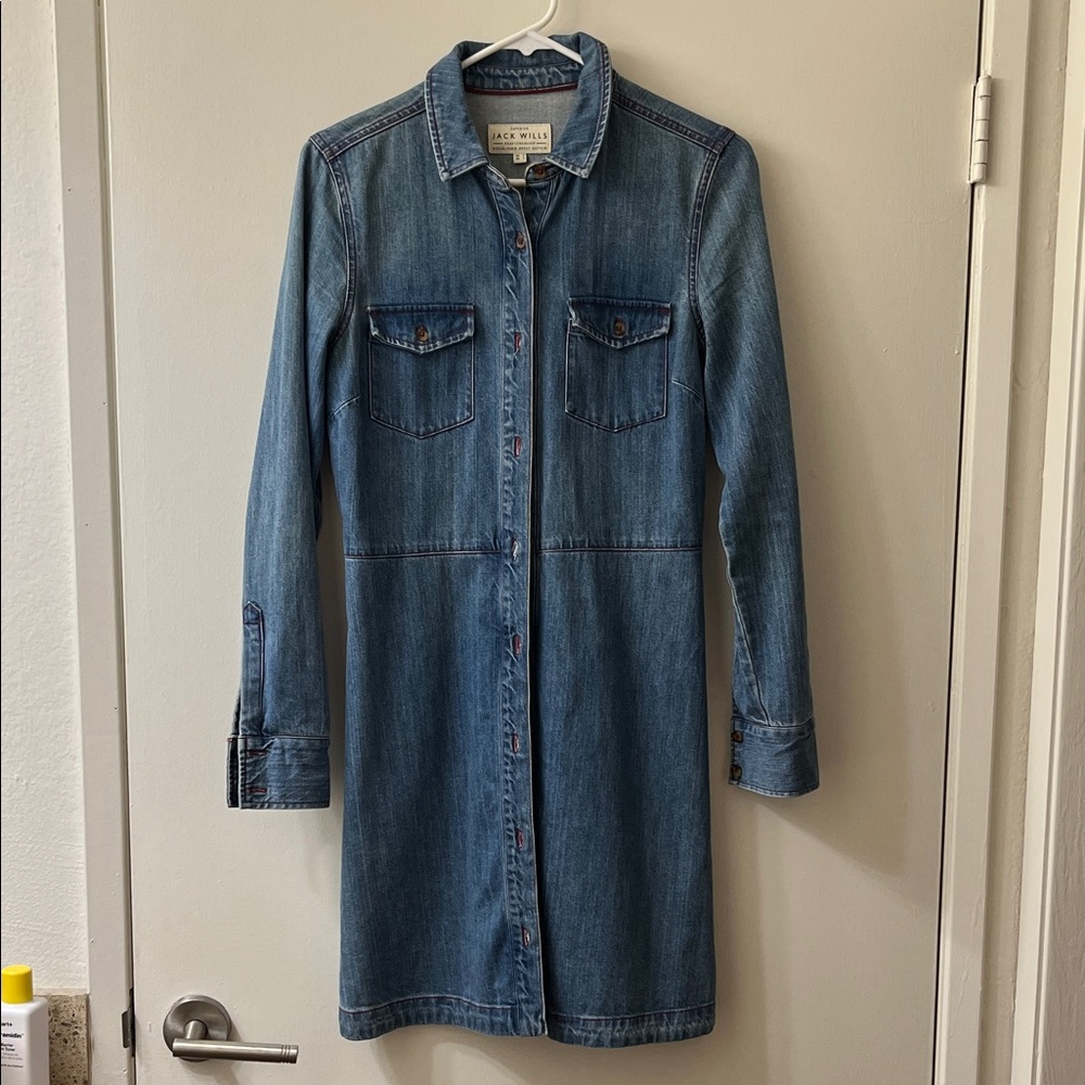 Jack Wills Blue Denim Button-Up Shirt